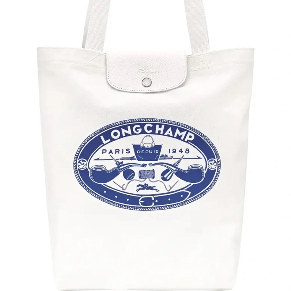 Longchamp White and Blue Tote Bag - Picture 2 of 4